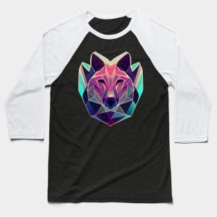 Colorful wolf geometric in hand drawn style Baseball T-Shirt